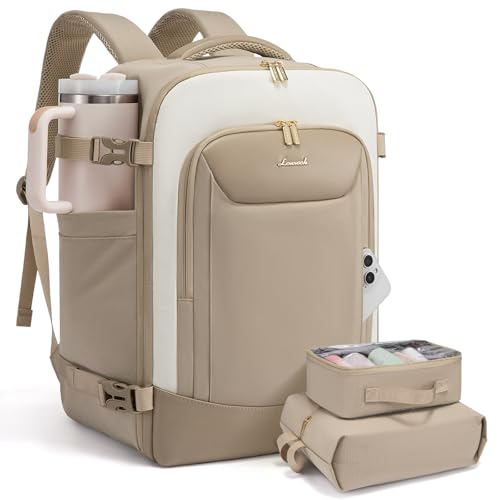LOVEVOOK Handgepäck Rucksack Flugzeug Damen, 40L Groß Reiserucksack Travel Backpack Kofferrucksack mit Laptopfach, Wasserdicht Reisetasche für Geschäftsreise Business Weekend von LOVEVOOK