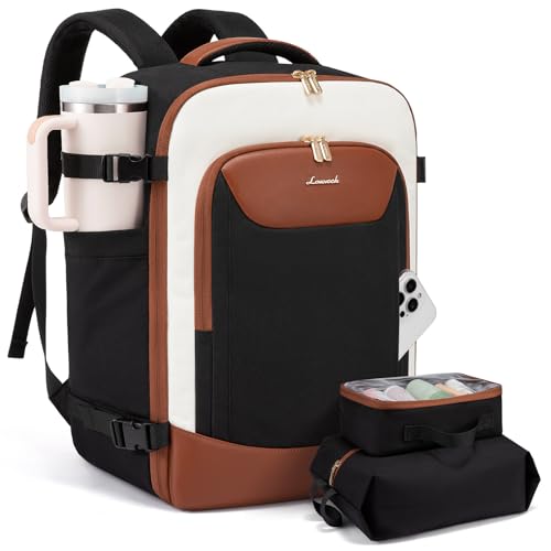LOVEVOOK Handgepäck Rucksack Flugzeug Damen, 40L Groß Reiserucksack Travel Backpack Kofferrucksack mit Laptopfach, Wasserdicht Reisetasche für Geschäftsreise Business Weekend von LOVEVOOK