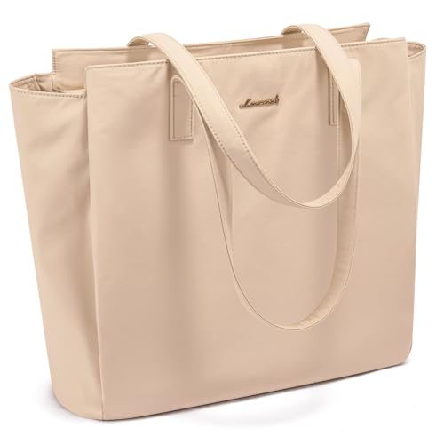 LOVEVOOK Handtasche Damen Mittelgroß Shopper Tasche Mit Reißverschluss Tote Bag Women Laptoptasche 14 Zoll Arbeitstasche Lehrertasche Einkaufstasche Schultertasche für Schule Uni Büro Reisen, Rosa von LOVEVOOK