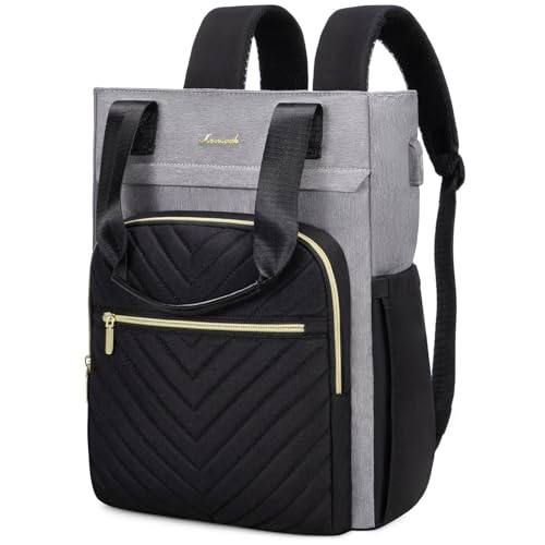 LOVEVOOK Rucksack Tasche 2 in 1 Damen Handtasche 15.6 Zoll Laptop Backpack Women mit Laptopfach Schulrucksack Mädchen Teenager Wasserdicht Tagesrucksack mit USB Casual Daypacks für Uni Schule Reise von LOVEVOOK