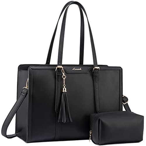LOVEVOOK Laptoptasche 15,6 Zoll Handtasche Damen Umhängetasche Leder Tote Bag Women Shoulder Crossbody Bag Große Shopper Tasche Elegante Schultertasche Aktentasche Arbeitstasche Lehrertasche für Büro von LOVEVOOK
