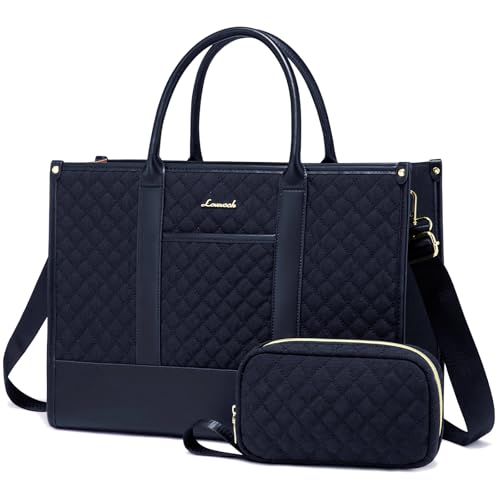 LOVEVOOK Laptoptasche Shopper Damen 15,6 Zoll, Wasserdicht Arbeitstasche Handtasche Groß Schultasche Tasche Aktentasche Lehrertasche, Leder Handbags Notebooktasche für Büro Arbeit Uni von LOVEVOOK