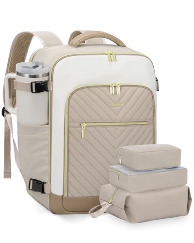 LOVEVOOK Reiserucksack Damen Groß 40L Handgepäck Tasche für Flugzeug 17.3 zoll Laptop Reisetasche Wasserdicht Travel Backpack Women Weekender Carry On Duffle Bag Cabin Luggage Set für Reise Business von LOVEVOOK