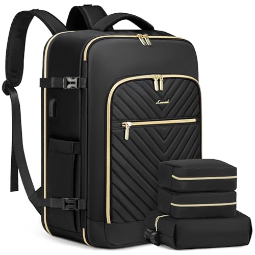 LOVEVOOK Handgepäck Rucksack 40L Reiserucksack Damen Groß Reisetasche Handgepäck Flugzeug 17.3 zoll Laptop Rucksack Wasserdicht Travel Backpack Women mit Kulturbeutel Weekender Bag für Reise Business von LOVEVOOK