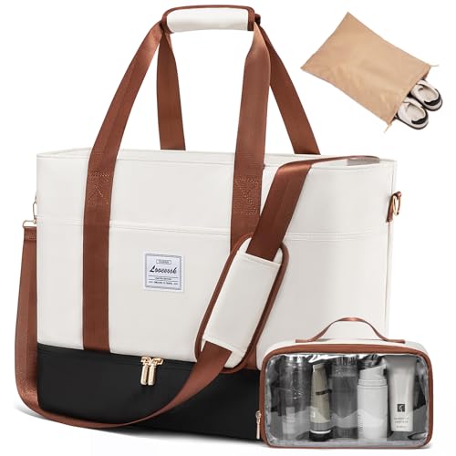 LOVEVOOK Reisetasche Damen, Wasserdicht Weekender Travel Duffel Bag mit Schuhfach, Kliniktasche Geburt Mommy Handgepäck Tasche Saunatasche Gym Sporttasche Trainingstasche für Reise Ryanair von LOVEVOOK
