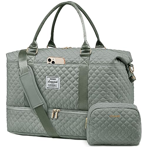 LOVEVOOK Reisetasche Damen Sporttasche Groß mit Schuhfach & Nassfach Weekender Travel Duffle Bag mit Kosmetiktasche Kliniktasche Geburt Mama Set Wasserdicht Handgepäck Tasche für Flugzeug Reise Gym von LOVEVOOK