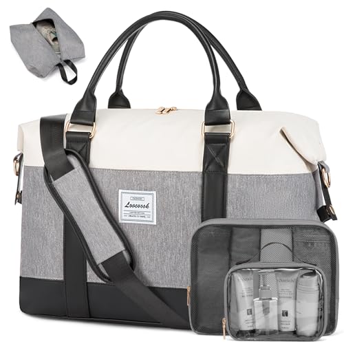 LOVEVOOK Reisetasche Damen Weekender Sporttasche mit Schuhfach Handgepäck Tasche für Flugzeug Ryanair Easyjet Travel Bag Duffle Bag Kliniktasche Geburt Fitnesstasche Krankenhaustasche von LOVEVOOK