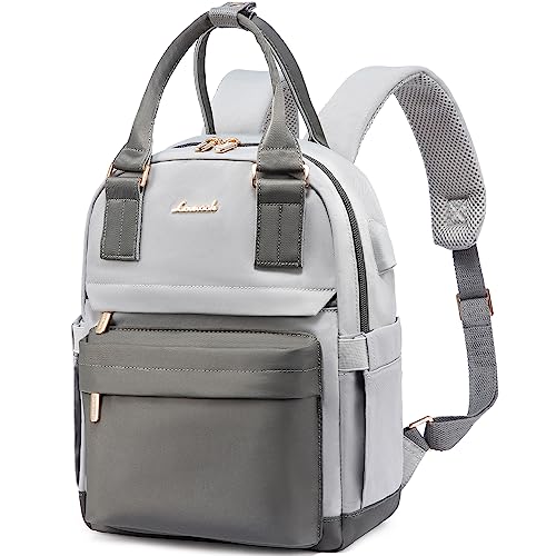 LOVEVOOK Rucksack Damen Klein, Wasserdicht Cityrucksack Handtasche 2 in 1, Mini Tasche Daypack Backpack Women Elegant für Freizeit Schule Reisen Arbeit, Grau Blau von LOVEVOOK