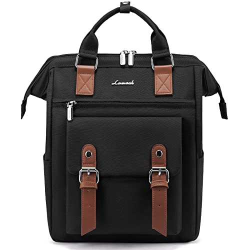 LOVEVOOK Rucksack Damen Klein, Wasserdicht Kleiner Rucksack Damen-rucksackhandtaschen Cityrucksack, Mini Rucksack Tasche 2 in 1 Elegant Backpack Women Handtache Rucksäcke Frauen für Reise Schwarz von LOVEVOOK