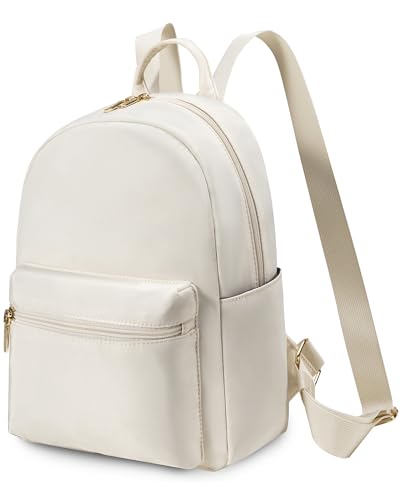 LOVEVOOK Rucksack Damen Klein, Wasserdicht Kleiner Rucksäcke Handtasche Elegant, Mini Damenrucksack City Rucksack Tagesrucksack Modern Rucksacktasche damen 2 in 1 für Schule Reise Arbeit, Beige von LOVEVOOK