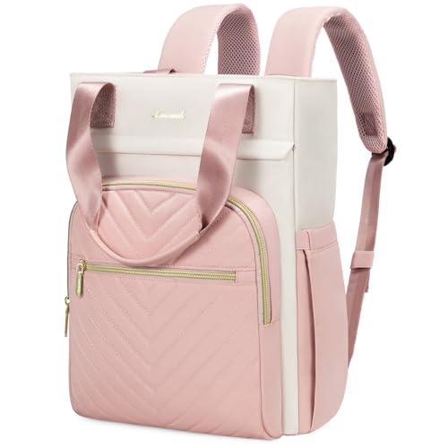 LOVEVOOK Schulrucksack Mädchen Teenager Schulranzen 15.6 Zoll Laptop Rucksack Handtasche Damen 2 in 1 Cityrucksack Wasserdicht Casual Daypacks für Uni Schule Reise Business von LOVEVOOK