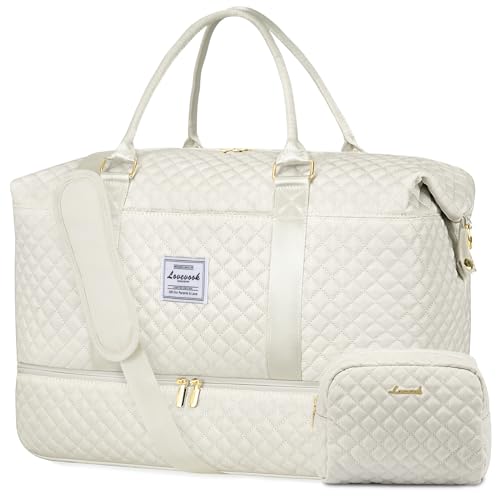 LOVEVOOK Sporttasche Damen Reisetasche Groß Weekender Travel Duffle Bag mit Kulturbeutel Handgepäck Tasche mit Schuhfach Kliniktasche Geburt Wickeltasche Wasserdicht für Flugzeug Reise Gym Camping von LOVEVOOK