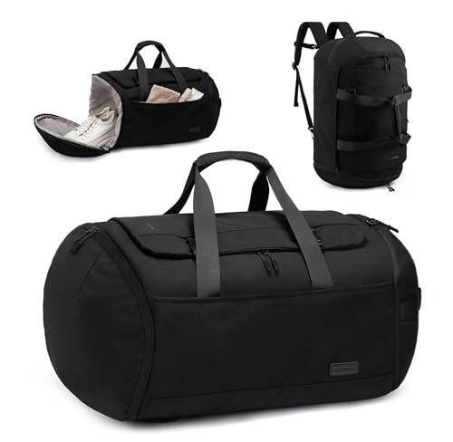 LOVEVOOK Sporttasche Herren mit Schuhfach, Reisetasche Groß 65L, Sportrucksack 52x45x28cm, Gym Tasche mit Tragegriff & Verstellbarem Schultergurt, Duffel Gym Bag, Handgepäck Tasche, Weekender Herren von LOVEVOOK