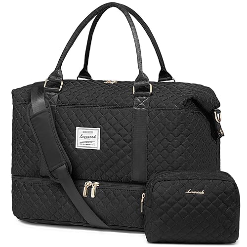 LOVEVOOK Reisetasche Damen Sporttasche Groß mit Schuhfach & Nassfach Weekender Travel Duffle Bag mit Kosmetiktasche Kliniktasche Geburt Mama Set Wasserdicht Handgepäck Tasche für Flugzeug Reise Gym von LOVEVOOK