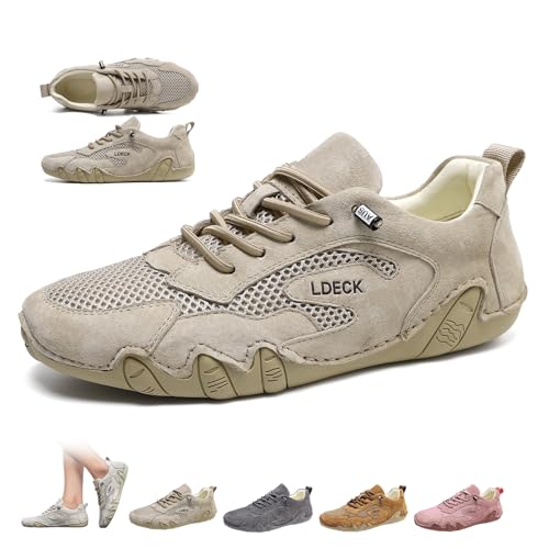 Atmungsaktive Mesh Wanderschuhe for Damen, rutschfeste Outdoor Ultraleicht Beck Schuhe Zum Pendeln, Radfahren Und Fahren Trail Wandern Barfußschuhe(Khaki,39 EU) von LOVEWLVNCL