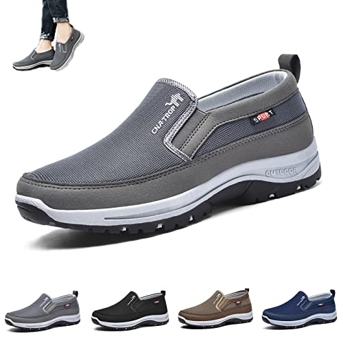 Atmungsaktive orthopädische Reise-Plimsolls, CNA Trop orthopädische Herrenschuhe, leichte, rutschfeste, Bequeme, lässige Wander-Bootsschuhe (Color : Grau, Size : 44 EU) von LOVEWLVNCL