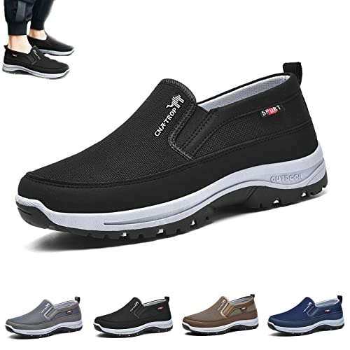 Atmungsaktive orthopädische Reise-Plimsolls, CNA Trop orthopädische Herrenschuhe, leichte, rutschfeste, Bequeme, lässige Wander-Bootsschuhe (Color : Schwarz, Size : 40 EU) von LOVEWLVNCL