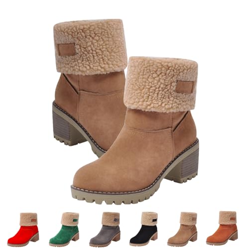 Dotmalls-Stiefel, Dotmalls-Winterstiefel for Senioren mit klobigem Absatz, Dotmalls-Winterstiefel for Damen, warme Schnee-Stiefeletten, warme, rutschfeste Outdoor-Stiefel, flauschige Knöchelstiefel au von LOVEWLVNCL