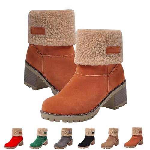 Dotmalls-Stiefel, Dotmalls-Winterstiefel for Senioren mit klobigem Absatz, Dotmalls-Winterstiefel for Damen, warme Schnee-Stiefeletten, warme, rutschfeste Outdoor-Stiefel, flauschige Knöchelstiefel au von LOVEWLVNCL