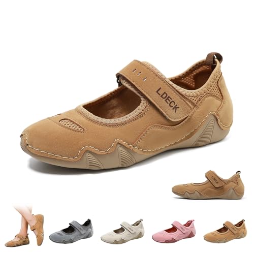 Frauen Handmade Casual Slip On Beck Schuhe Atmungsaktive Leichte Orthotische Flats Tägliche Barfußschuhe Bequeme Flexible Lifestyle Walking Schuhe(Braun,40 EU) von LOVEWLVNCL