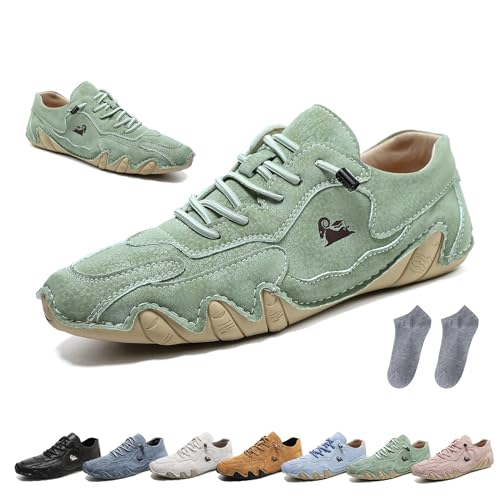 Handgemachte Niedrige Beck Schuhe, Unisex Outdoor Wasserdicht Rutschsichere Leichtgewichtige Atmungsaktive Casual Flache Unterseite Slip-On Komfortable Barfußwanderschuhe (Color : Light Green, Size von LOVEWLVNCL