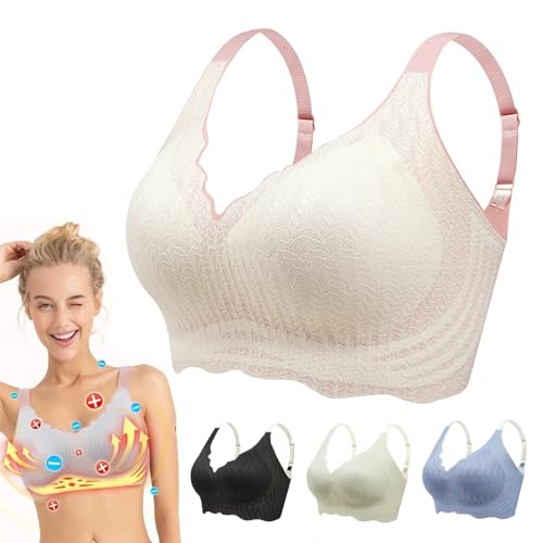 LOVEWLVNCL Elrosoy Jelly Gel Shaping BH, Elrosoy BH, Jelly Gel Support Shaping BH for Frauen – Ganztägiger, zarter Pflege-Comfit-BH (Color : Weiß, Size : XL) von LOVEWLVNCL