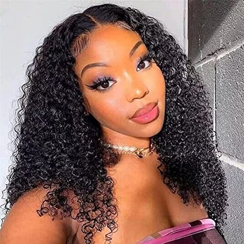 LOVFIR Human Hair Wigs for Women 4x4 Transparent Lace Front Wigs Human Hair Curly Wigs for Women Brazilian Virgin Human Hair Middle Part 150% Density Brazilian Wigs Human Hair 16 Inch von LOVFIR