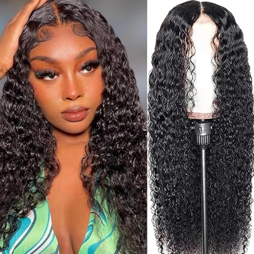 LOVFIR Human Hair Wigs for Women 4x4 Transparent Lace Front Wigs Human Hair Curly Wigs for Women Brazilian Virgin Human Hair Middle Part 150% Density Brazilian Wigs Human Hair 20 Inch von LOVFIR
