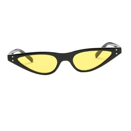 LOVIVER 2 X Damen Sonnenbrille Im Retro Stil, Dreieckig, Sonnenbrille, Schwarzer Rahmen Und Gelbe Gläser von LOVIVER