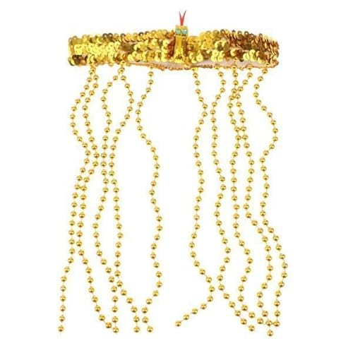 LOVIVER 3 20er Pack Ägyptische Perlen Stirnband Frauen Königin Kostüm Schlange, Gold, 3 Stk von LOVIVER