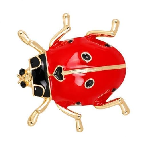 LOVIVER 4x Emaille Marienkäfer Käfer Insekt Brosche Pins Damen Herren Modeschmuck Rot von LOVIVER