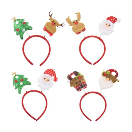 LOVIVER 4x Weihnachts-Stirnbänder, Haar-Accessoires-Set, Verkleiden Sie sich mit Cartoon-Weihnachts-Kopfbedeckungen, Kopfschmuck für die festliche von LOVIVER