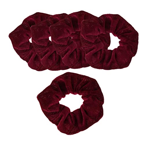 LOVIVER 5 Stück Samt Haar Scrunchies Elastischen Haarband Weichen Bobble Haargummis, Rot von LOVIVER