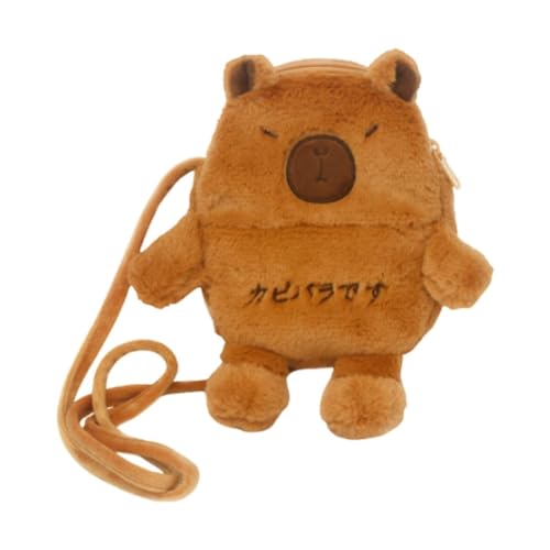 LOVIVER Capybara Crossbody Beutel Telefonbeutel Reise Geldbörse Brieftasche Handtasche Plüsch Daypack für Camping -Rucksack -Geburtstagsgeschenkreisen von LOVIVER