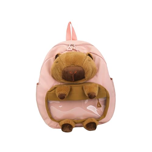 LOVIVER Capybara-Rucksack, leicht, lustiger, süßer Cartoon-Tagesrucksack für Damen und Herren, Geburtstag, ROSA von LOVIVER