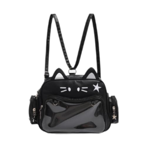 LOVIVER Cat Ita Bag DIY Damen Umhängetasche für Shopping Mädchen Party Anime Display, Schwarz von LOVIVER
