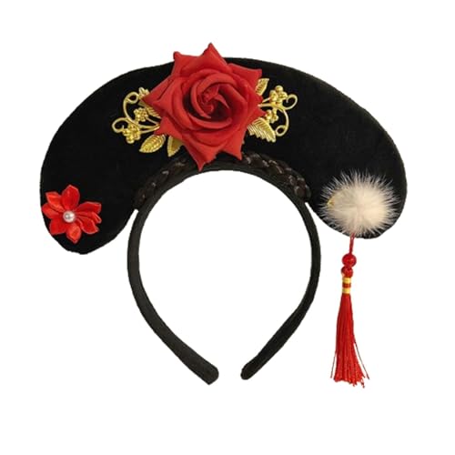 LOVIVER Chinesische Kopfbedeckung, Blumen-Haarreif, dekoratives Kostüm, Blumen-Haarband, antike Haarspange, Qing-Stirnband für Requisiten, Kinder, Stil E von LOVIVER