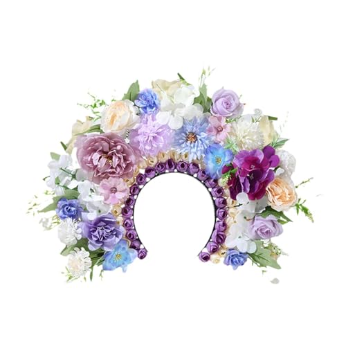 LOVIVER DIY künstliche Blumenstirnband -Kit Hairband -Set -Handwerksprojekte Materialpaket für Cosplay -Jubiläum Hochzeit, Lila von LOVIVER