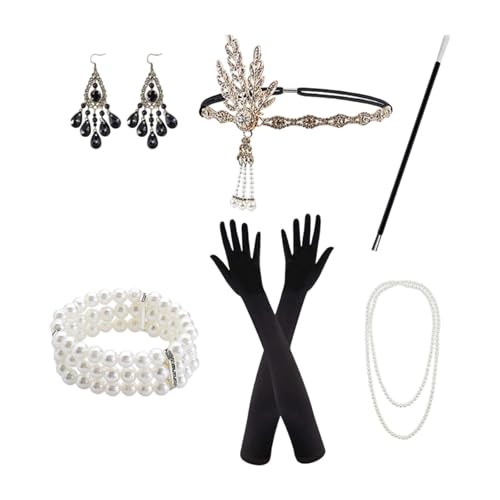 LOVIVER Damen-Accessoires-Set im 1920er-Jahre-Stil mit Stirnband im Retro-Stil und Handschuhen für die Hochzeit, Style C LOVIVER Damen-Accessoires-Set im 1920er-Jahre-Stil mit Stirnband im Retro-Stil und Handschuhen für die Hochzeit, Style C von LOVIVER