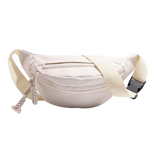 Damen Bauchtasche, Schultertasche, Geldbörse, Handy-Geldbörse, Hüfttasche, Brusttasche für Fitnessstudio, Rucksackreisen, Outdoor-Spaziergänge, Weiß von LOVIVER