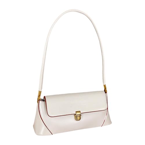 LOVIVER Damen PU- Unterarmtasche Clutch Chic Top Handle Handtasche für Pendler, Weiß von LOVIVER