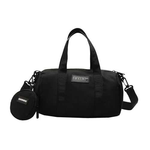 LOVIVER Damen Schultertasche Handtasche Satchel Modisch mit Reißverschluss Umhängetasche Tragetasche für Shopping Strand Arbeit Straße Urlaub, Schwarz von LOVIVER