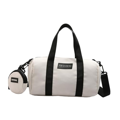 LOVIVER Damen Schultertasche Handtasche Satchel Modisch mit Reißverschluss Umhängetasche Tragetasche für Shopping Strand Arbeit Straße Urlaub, Weiß von LOVIVER