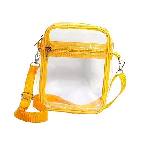 LOVIVER Durchsichtige Tasche, Transparente Tasche, Durchsichtiges PVC, Großes Fassungsvermögen, Sichtbare, Durchsichtige Geldbörse, Durchsichtige Umhängetasch, gelb groß von LOVIVER