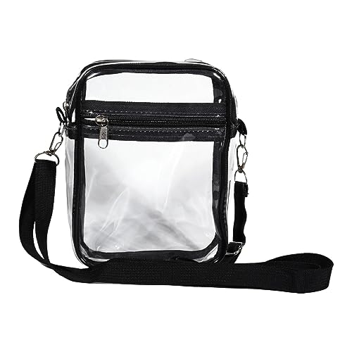 LOVIVER Durchsichtige Tasche, Transparente Tasche, Durchsichtiges PVC, Großes Fassungsvermögen, Sichtbare, Durchsichtige Geldbörse, Durchsichtige Umhängetasch, schwarz groß von LOVIVER