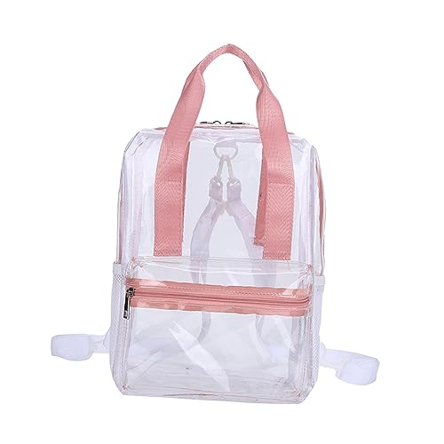 LOVIVER Durchsichtiger PVC-Rucksack, transparente Rückentasche, groß, Unisex, Erwachsene, Damen, Herren, wasserdichte Schultasche mit verstellbarem Riemen für, ROSA von LOVIVER