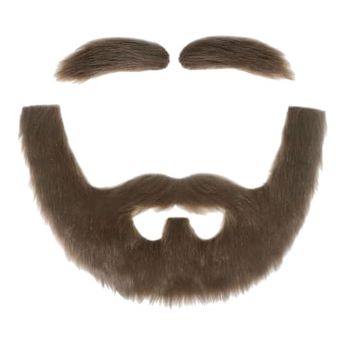 LOVIVER Falscher Bart und Augenbrauen Set Falscher Schnurrbart für Halloween Rollenspiele Karneval, Braun von LOVIVER