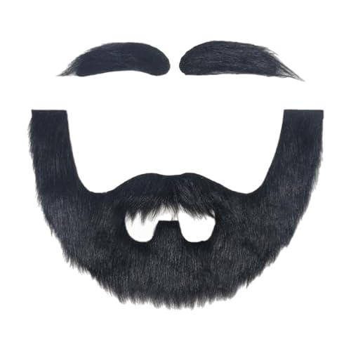 LOVIVER Falscher Bart und Augenbrauen Set Falscher Schnurrbart für Halloween Rollenspiele Karneval, Schwarz von LOVIVER