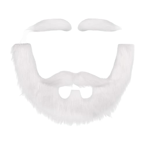 LOVIVER Falscher Bart und Augenbrauen Set Falscher Schnurrbart für Halloween Rollenspiele Karneval, Weiß von LOVIVER