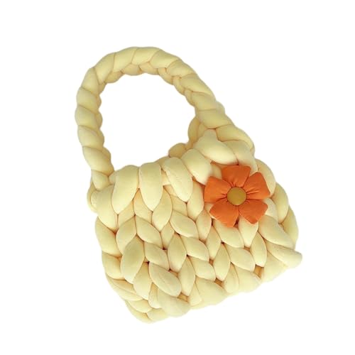 LOVIVER Frauen Häkelbeutel gewebte Handtasche Mehrzweck weich trendy weibliche Umhängetasche Strickzucht für Arbeit Party Outdoor Travel Frühling, Gelb von LOVIVER